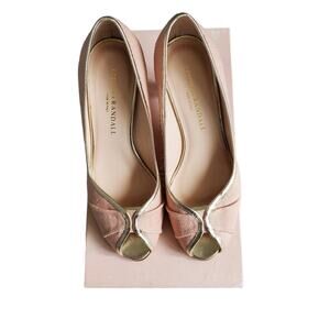Loeffler Randall Vintage Pink Linen Peeptoe Heels (6B)